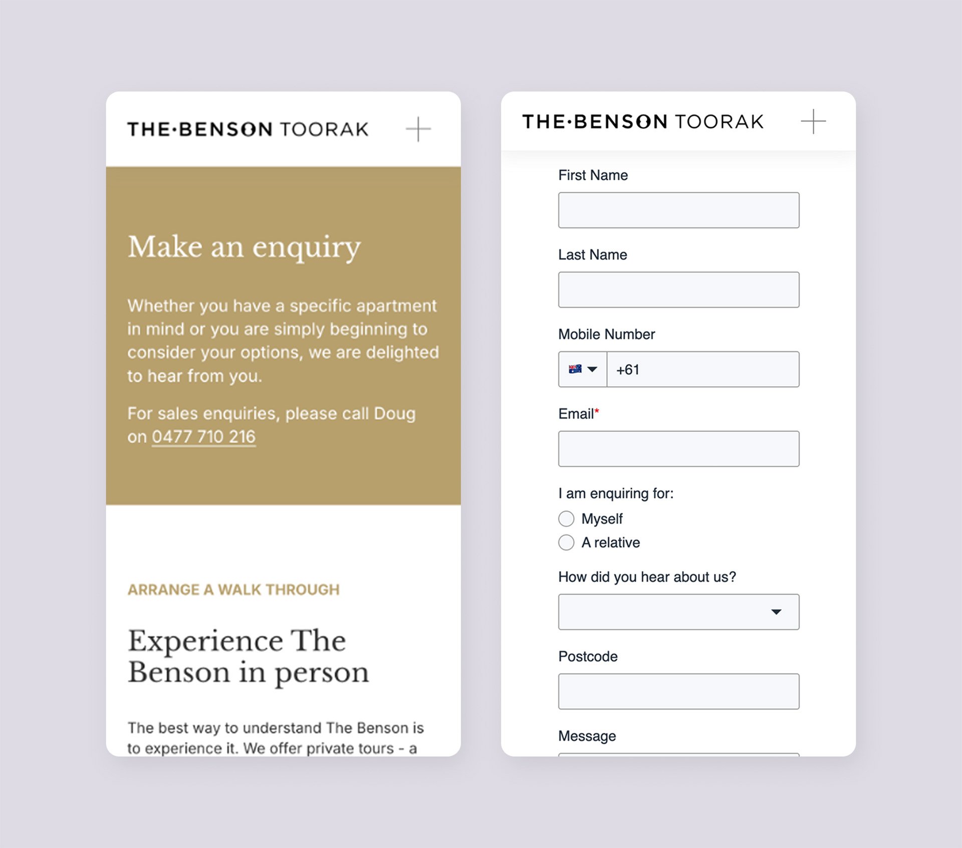 How ID Digital Agency designed and built a bespoke Squarespace website for The Benson Toorak, with HubSpot-integrated enquiry automation for their boutique retirement community.