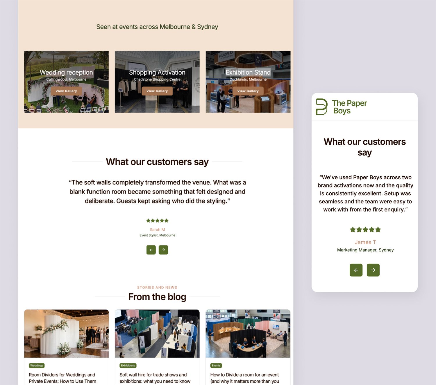 ID Digital Agency built The Paper Boys' brand identity and Booqable hire website from scratch, with keyword-led content and a seamless online booking experience.